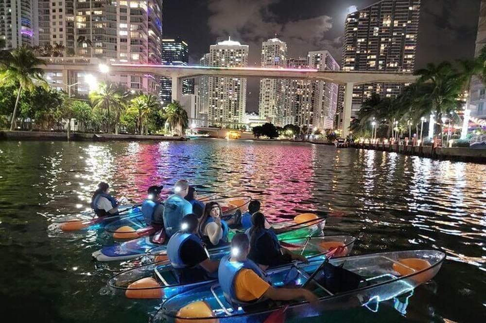 Miami LED Clear Kayak Night Tour in Miami
